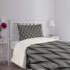 Modern Swirling Effect Lines Bedspread Set