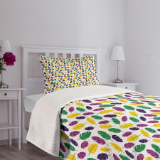 Symbolic Mardi Gras Design Bedspread Set