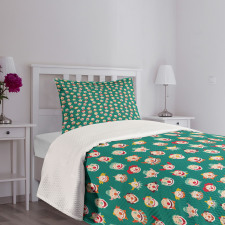 Sad and Happy Clown Faces Bedspread Set