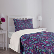 Paisley Teardrops Motif Bedspread Set