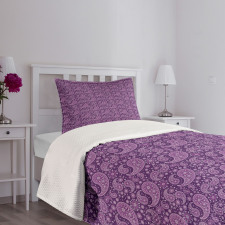 Floral Motif Damask Bedspread Set