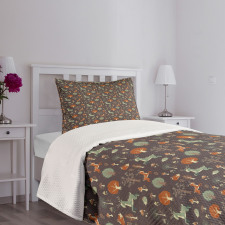 Animals Mushrooms Trees Bedspread Set