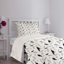 Goth Birds and Feathers Bedspread Set