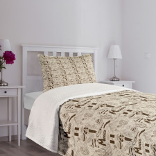 Sketch Cultural Item Pattern Bedspread Set