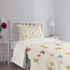 Minimal Colorful Planes Bedspread Set