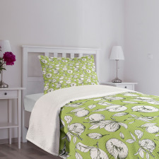 Sketch Drawn Citrus Fruit Bedspread Set