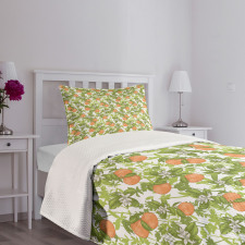 Vintage Mandarins Flowers Bedspread Set