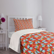 Citrus Fruit Butterflies Bedspread Set