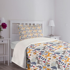 Animals and Botany Bedspread Set