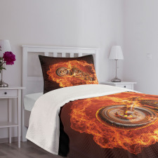 Motorbike in Fire Bedspread Set