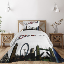 London Tower Cartoon Bedspread Set