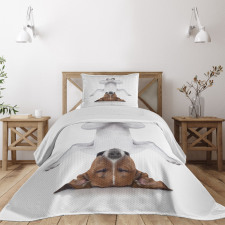 Dog Upside down Relax Bedspread Set