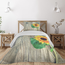 Wood Board Bouquet Bedspread Set