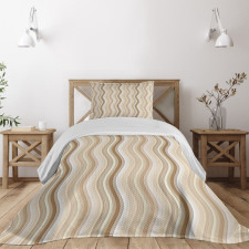 Wavy Lines Vertical Swirl Bedspread Set