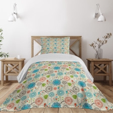 Retro Doodle Cheerful Bedspread Set