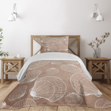 Hand Drawn Shells Bedspread Set