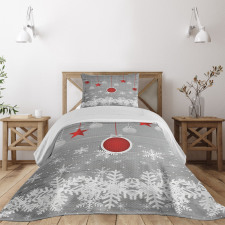 Stars Baubles Snow Bedspread Set