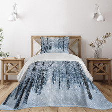 Snow Covered Forest Bedspread Set