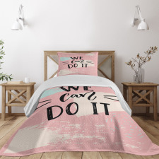 Motivational Text Bedspread Set