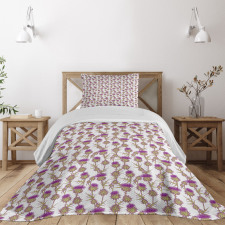 Summer Floral Thistles Bedspread Set