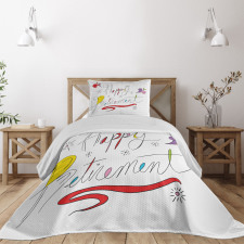 Floral Motifs Doodle Bedspread Set