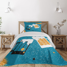 Beer Mugs Toasting Bedspread Set