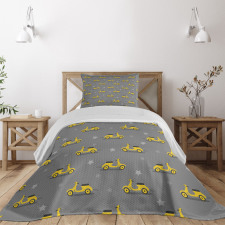 Scooters and Stars Bedspread Set