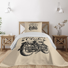 Vintage Chopper Bike Bedspread Set