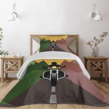 Rider in Mountains Bedspread Set