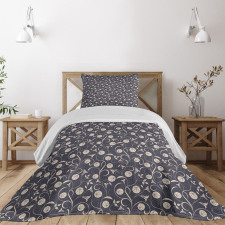 Abstract Foliage Swirls Bedspread Set