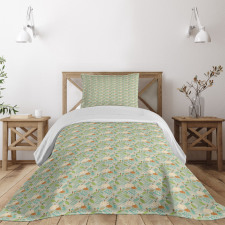 Autumn Dotted Mushrooms Bedspread Set