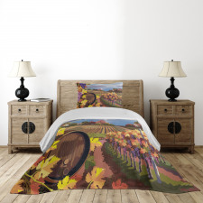 Cartoon Vineyard Grapes Bedspread Set