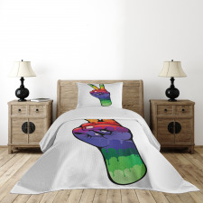 Love in Rainbow Colors Bedspread Set