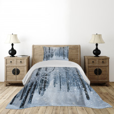 Snow Covered Forest Bedspread Set