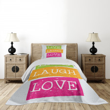 Live Laugh Love Vibrant Bedspread Set