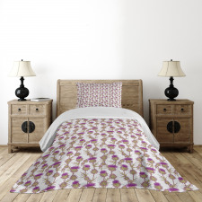 Summer Floral Thistles Bedspread Set