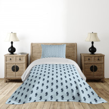 Seahorse Design Bedspread Set