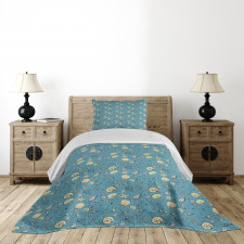 Summer Beach Clam Bedspread Set