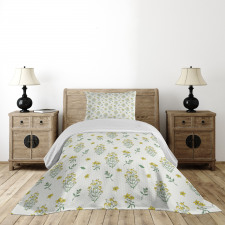 Medical Herbs Flowers Bedspread Set