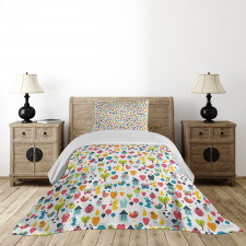 Cartoon Elements Birds Bedspread Set