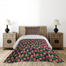 Colorful Flower Garden Bedspread Set