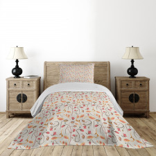 Botanical Summertime Nature Bedspread Set