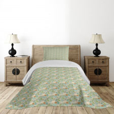 Autumn Dotted Mushrooms Bedspread Set