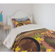 Cartoon Vineyard Grapes Bedspread Set