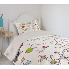 Doodle Style Atom Bedspread Set