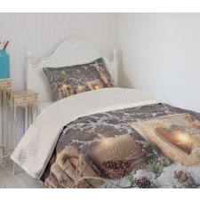 Candle Winter Holiday Bedspread Set