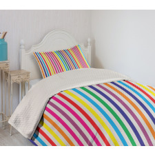 Vertical Stripes Print Bedspread Set