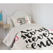 True Love Story Hearts Bedspread Set