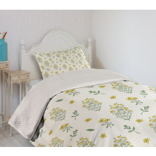 Medical Herbs Flowers Bedspread Set