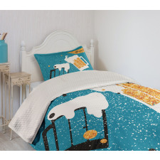 Beer Mugs Toasting Bedspread Set